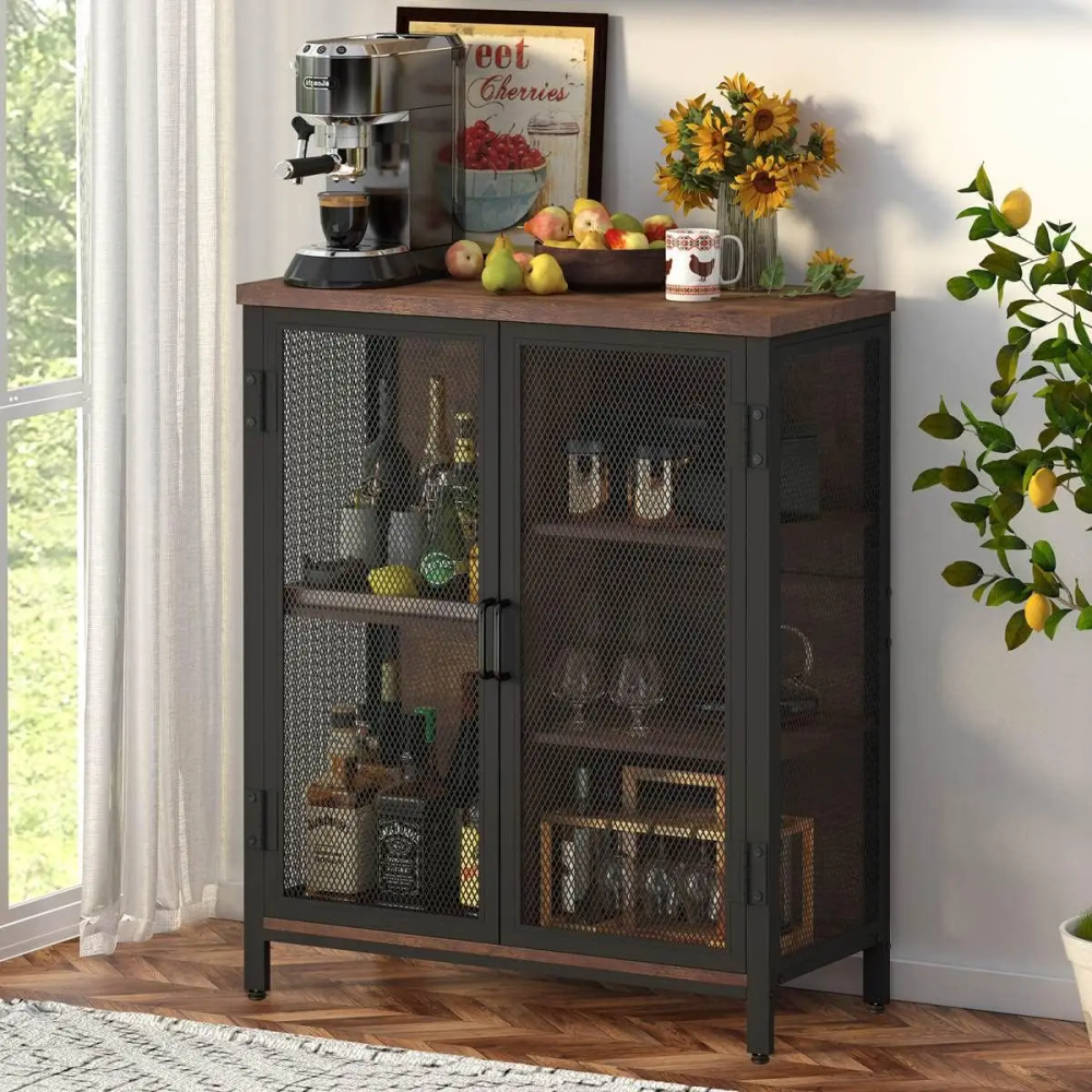 Rustic Oak Coffee Bar Cabinet with Storage for Kitchen, Dining Room, Entryway or Living Room Rustic Oak Coffee Bar Cabinet with Storage for Kitchen, Dining Room, Entryway or Living Room