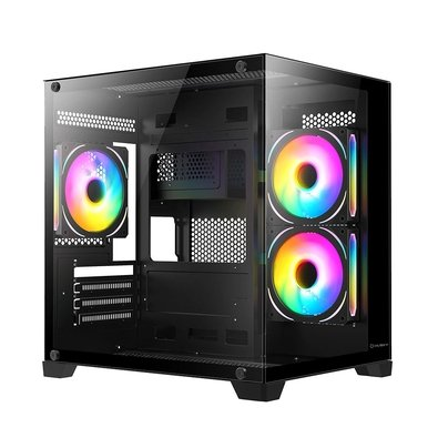 Gabinete Gamer Husky Dome 10, Micro-ATX, Lateral e Frontal em Vidro, Sem Fans, Preto - HGN10PT Gabinete Gamer Husky Dome 10, Micro-ATX, Lateral e Frontal em Vidro, Sem Fans, Preto - HGN10PT