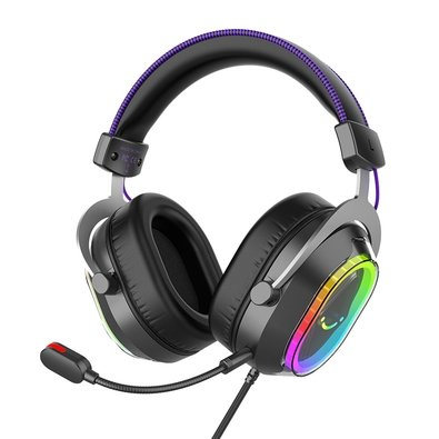 Headset Gamer Fifine AmpliGame H13, 7.1 Surround, Microfone Removível, RGB, para PC/PS5/Xbox, Preto - H13 Headset Gamer Fifine AmpliGame H13, 7.1 Surround, Microfone Removível, RGB, para PC/PS5/Xbox, Preto - H13