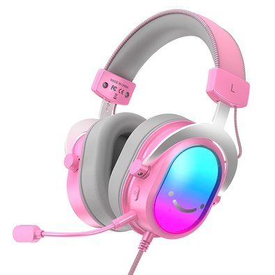 Headset Gamer Fifine AmpliGame H16, 7.1 Surround, Microfone com Cancelamento de Ruído, para PC/PS/MAC, Rosa - H16P Headset Gamer Fifine AmpliGame H16, 7.1 Surround, Microfone com Cancelamento de Ruído, para PC/PS/MAC, Rosa - H16P