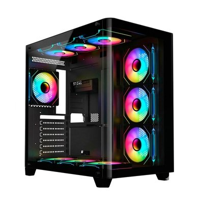 Gabinete Gamer Liketec Madness X, Mid Tower, ATX, Lateral e Frontal em Vidro Curvo, Sem Fans, Preto - LKT-MDX-25-BLK01 Gabinete Gamer Liketec Madness X, Mid Tower, ATX, Lateral e Frontal em Vidro Curvo, Sem Fans, Preto - LKT-MDX-25-BLK01