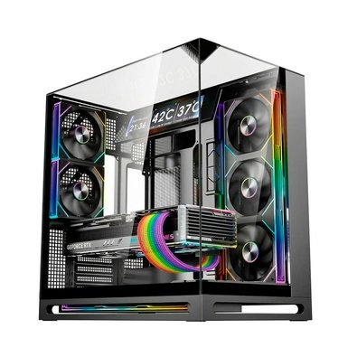 Gabinete Gamer Liketec Cygnus Dark, ATX, 8 Fans ARGB e Display LCD, Vidro Temperado, Preto - LT-GB-CYGNUSPROGLASS-DARK-V1 Gabinete Gamer Liketec Cygnus Dark, ATX, 8 Fans ARGB e Display LCD, Vidro Temperado, Preto - LT-GB-CYGNUSPROGLASS-DARK-V1