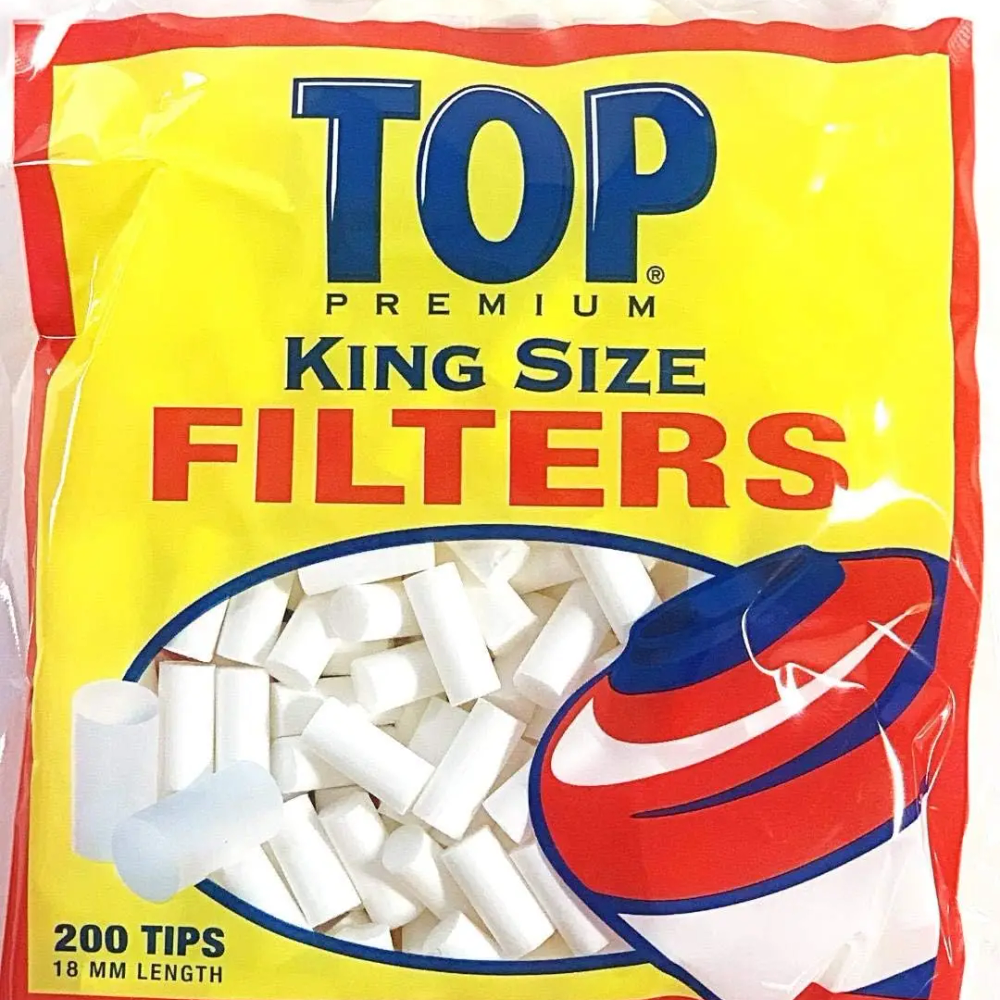 TOP - 18mm Premium King Size Filter Tips - 200 Filters per Bag TOP - 18mm Premium King Size Filter Tips - 200 Filters per Bag