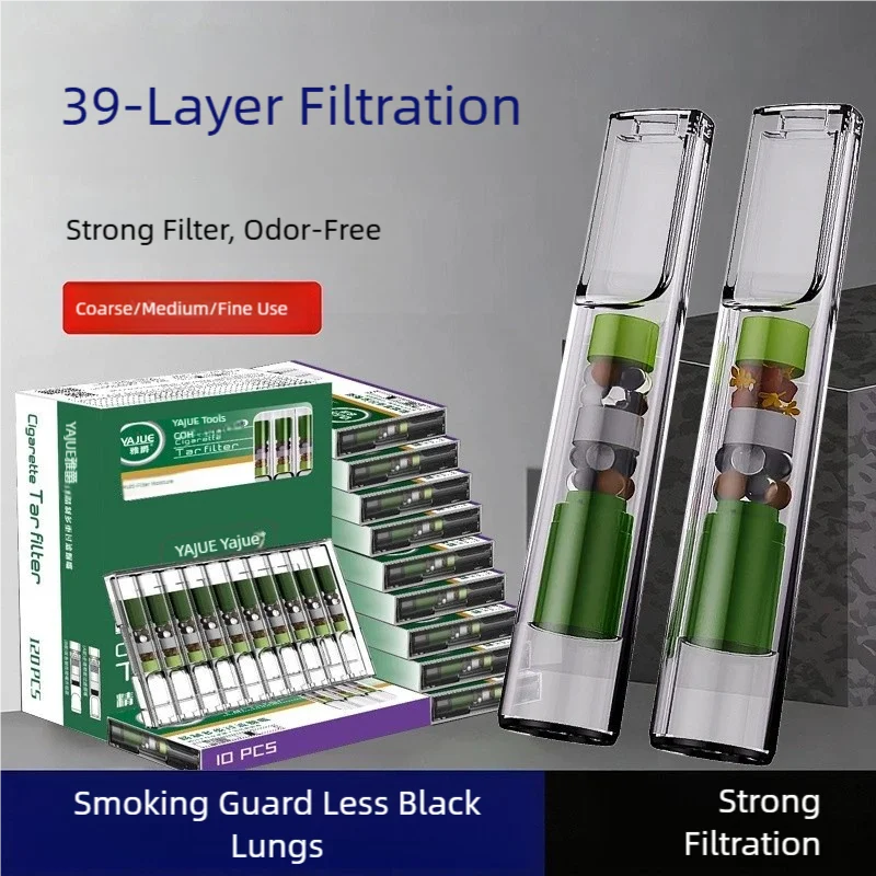 Authentic New Disposable Cigarette Filter Mouthpiece, Universal for Thick, Medium, and Thin, Men's Herbal 39-Weight Tar Filter Authentic New Disposable Cigarette Filter Mouthpiece, Universal for Thick, Medium, and Thin, Men's Herbal 39-Weight Tar Filter