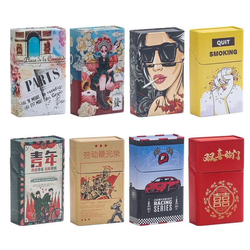 Metal Cigarette Box Hand-rolled Cigarette Box 20 Pieces of Loose Soft Pack Cigarette Tobacco Box Metal Cigarette Box Hand-rolled Cigarette Box 20 Pieces of Loose Soft Pack Cigarette Tobacco Box