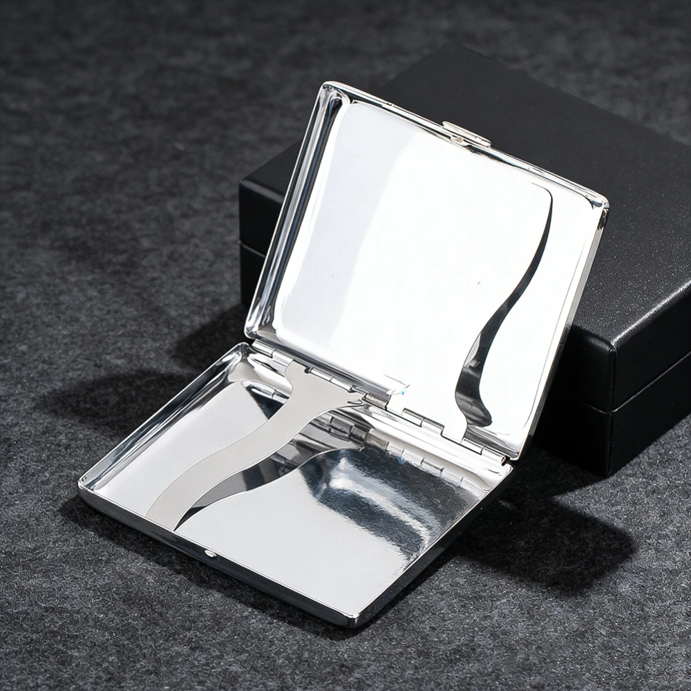 Cigarette Case Metal Holder for 20 Capacity Double Sided Spring Clip Open Pocket Protective Security Wallet Credit Card Box gift Cigarette Case Metal Holder for 20 Capacity Double Sided Spring Clip Open Pocket Protective Security Wallet Credit Card Box gift