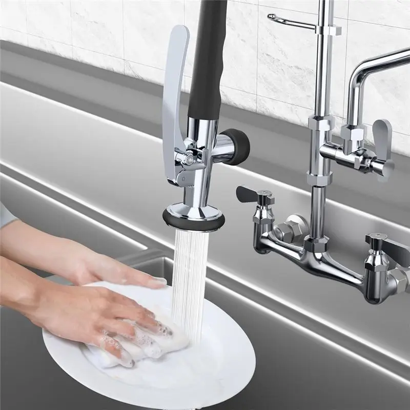 ABYS-Locking Bracket Brass Sprayer Head Kitchen Faucet Dish Rinser Universal 1/2" Connection Shower Head