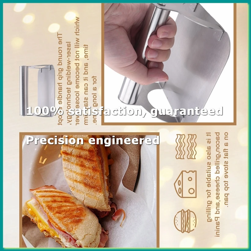 Kitchen Stainless Steel Steak Weight/Bacon with Handle, Heavy-Weight Grill Commercial Grade Burger-A07G Kitchen Stainless Steel Steak Weight/Bacon with Handle, Heavy-Weight Grill Commercial Grade Burger-A07G