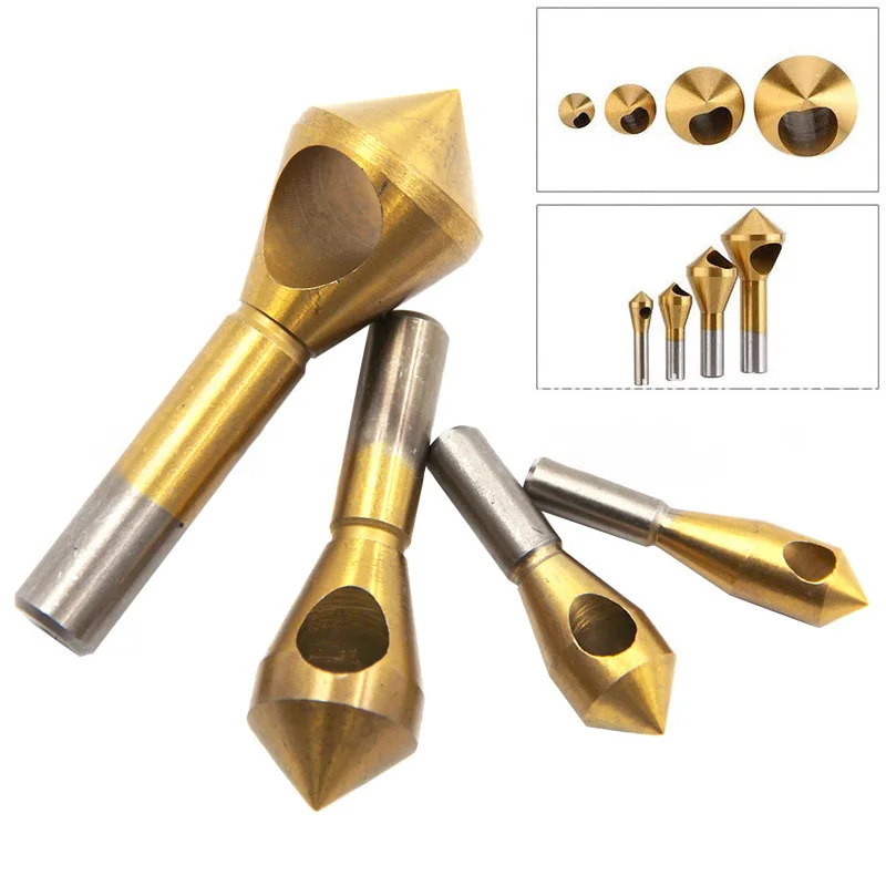 1/4pcs Set Titanium Countersink Deburring Drill Taper Hole Cutter Steel/Aluminum Countersunk Head Chamfering Tools 2-5-10-15-20 1/4pcs Set Titanium Countersink Deburring Drill Taper Hole Cutter Steel/Aluminum Countersunk Head Chamfering Tools 2-5-10-15-20