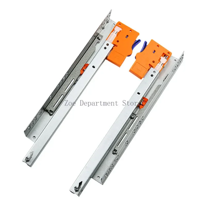Two hidden bottom support damping slide handle drawer track cabinet furniture wardrobe slide guide Two hidden bottom support damping slide handle drawer track cabinet furniture wardrobe slide guide