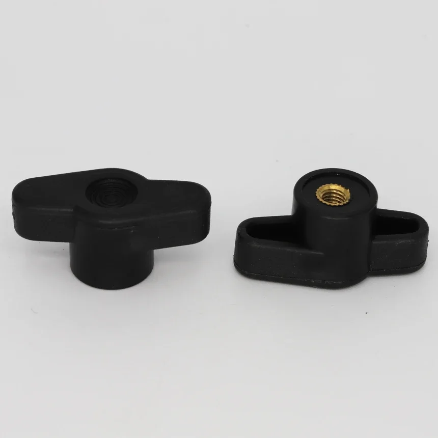 M5 M6 M8 Female Thread 35mm T Head Diameter Screw On Brass Hand Tighten Wing Grip Through Hole Handle Clamping Knob Thumb Nut