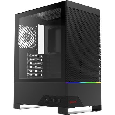 Gabinete Gamer Redragon Carbon, Mid Tower, RGB, ATX, Lateral em Vidro Temperado, Sem FANs, Preto - CA-610B Gabinete Gamer Redragon Carbon, Mid Tower, RGB, ATX, Lateral em Vidro Temperado, Sem FANs, Preto - CA-610B
