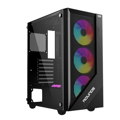 Gabinete Gamer Round5 Syndra, Mid Tower, ATX, Lateral em Vidro, Frente Mesh, Preto - R5-SYNDRA-B-2183 Gabinete Gamer Round5 Syndra, Mid Tower, ATX, Lateral em Vidro, Frente Mesh, Preto - R5-SYNDRA-B-2183