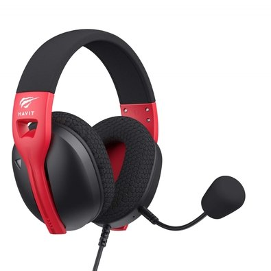 Headset Gamer Havit Fuxi H5D RGB, Drivers 50mm, Conexão P3, Multiplataforma, Preto e Vermelho - Fuxi-H5D Black/Red Headset Gamer Havit Fuxi H5D RGB, Drivers 50mm, Conexão P3, Multiplataforma, Preto e Vermelho - Fuxi-H5D Black/Red