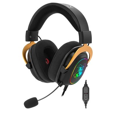 Headset Gamer Redragon Harry Potter Zeus 7.1, Edição Especial, Preto e Dourado - HP-510 RGB Headset Gamer Redragon Harry Potter Zeus 7.1, Edição Especial, Preto e Dourado - HP-510 RGB