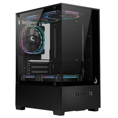 Gabinete Gamer Rise Mode Prisma Glass 01, Mid Tower, M-ATX, Lateral e Frontal em Vidro Temperado, Preto - RM-CA-PRS-01-FB Gabinete Gamer Rise Mode Prisma Glass 01, Mid Tower, M-ATX, Lateral e Frontal em Vidro Temperado, Preto - RM-CA-PRS-01-FB