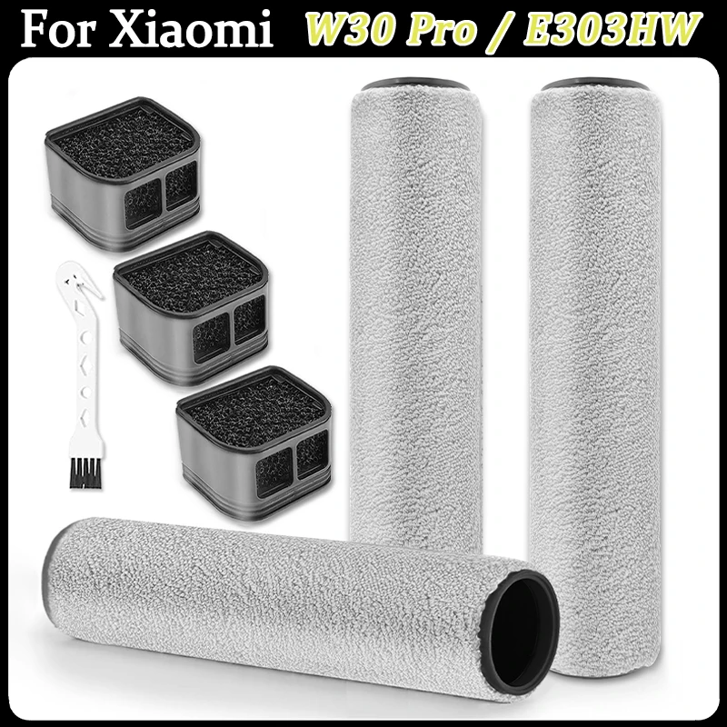 For Xiaomi Truclean W30 Pro/E303HW Wet Dry Vacuum Cleaner Robot Accessories Main roller brush HEPA Filter Replacement Kit