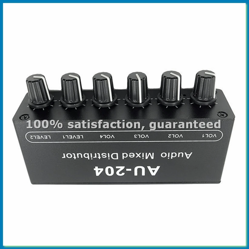 AU-204 Stereo Audio Signal Mixer Board Headphone Driver Power Amplifiers Mixer Distributor 3.5MM-ROWI