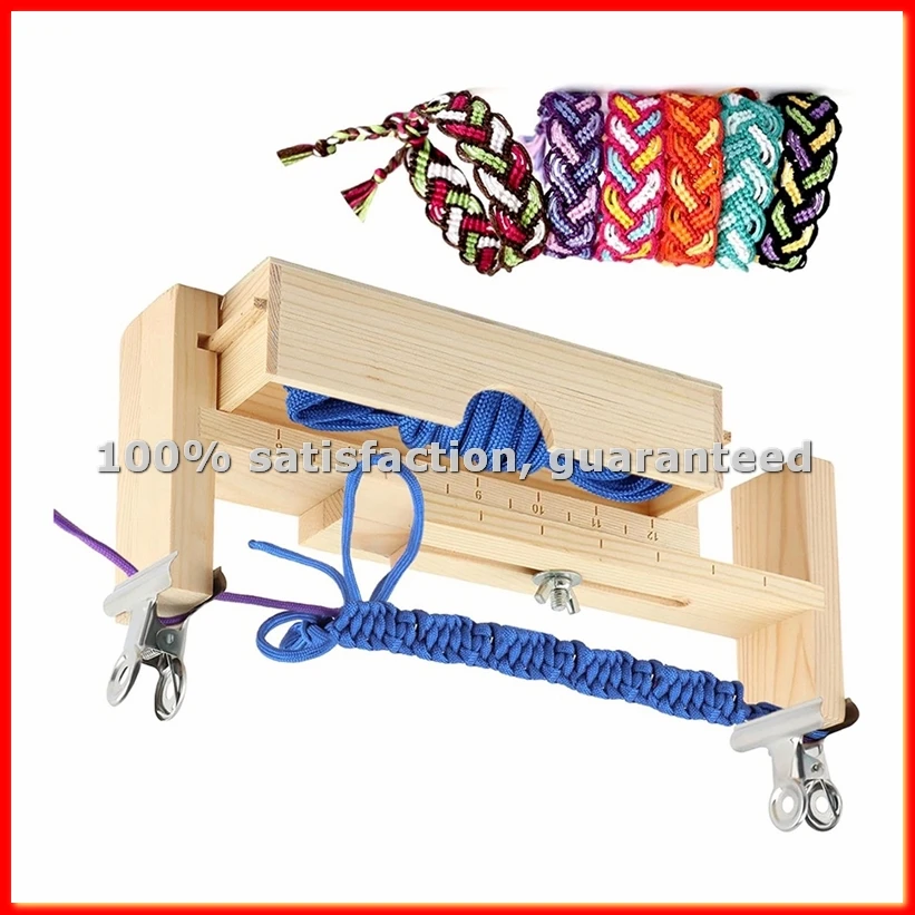 Wood Bracelet Jig with 2 Clamp,Adjustable Paracord Jig Bracelet Maker,Hand Knitting Bracelet Jig for Bracelets Necklaces-A13G