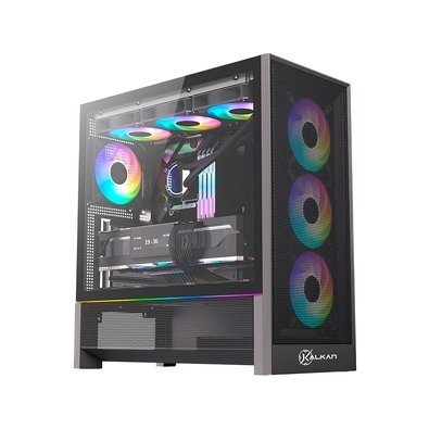 Gabinete Gamer Kalkan Hakon Pro, E-ATX, Sem Fans, Lateral em Vidro Temperado, Preto - KLK00094 Gabinete Gamer Kalkan Hakon Pro, E-ATX, Sem Fans, Lateral em Vidro Temperado, Preto - KLK00094
