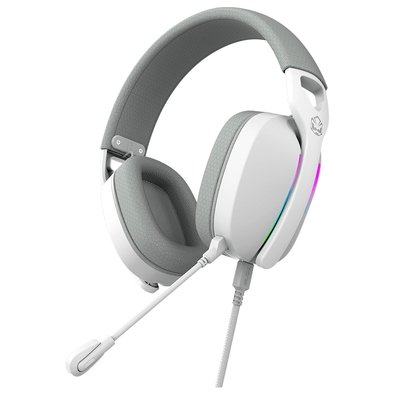 Headset Gamer Pcyes Nowy White Ghost, RGB, USB Surround, Driver 40Mm, Microfone Destacável, Branco - Hgnw40Wg