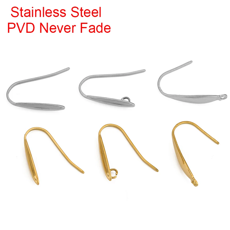 10pcs Never Fade Stainless Steel Earring Hooks Wire Making PVD Hypoallergenic Earrings Clasps Supplies For Diy Jewelry Findings 10pcs Never Fade Stainless Steel Earring Hooks Wire Making PVD Hypoallergenic Earrings Clasps Supplies For Diy Jewelry Findings