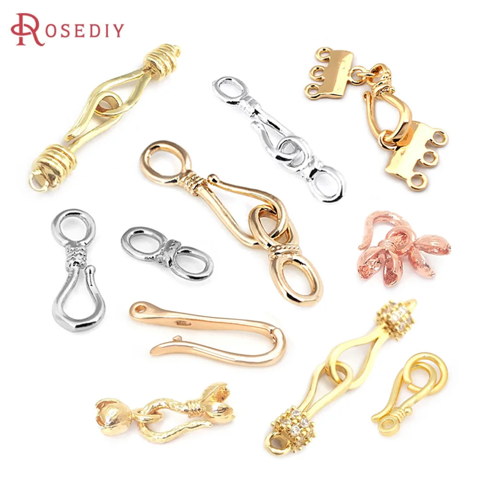 18K Gold Color Silver Color Brass Necklace Bracelets Clasps Connector High Quality Diy Jewelry Making Findings Accessories 18K Gold Color Silver Color Brass Necklace Bracelets Clasps Connector High Quality Diy Jewelry Making Findings Accessories