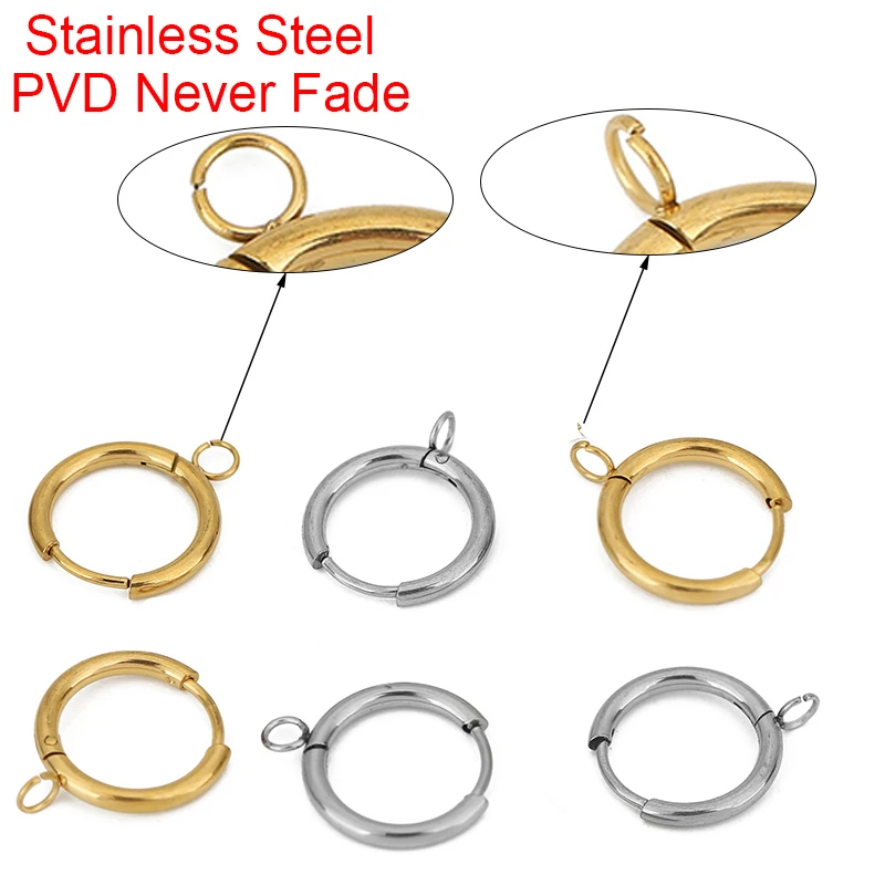 10pcs PVD Never Fade Earrings Hooks Making 16mm Hypoallergenic Stainless Steel Earring Clasps Wire For Jewelry Findings Supplies 10pcs PVD Never Fade Earrings Hooks Making 16mm Hypoallergenic Stainless Steel Earring Clasps Wire For Jewelry Findings Supplies