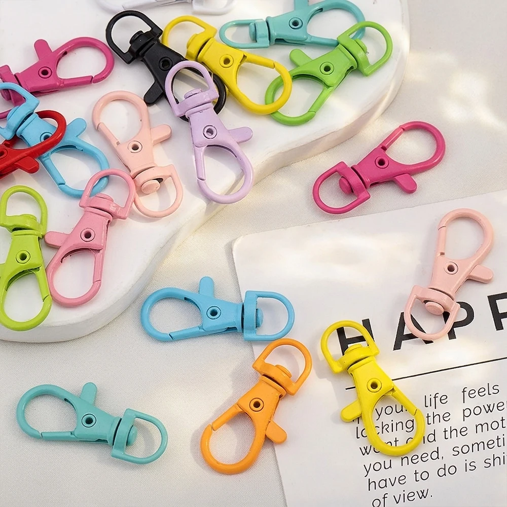 10pcs Colored Alloy Painted Fish Mouth Spring Clasps Lobster Claw Hook Connectors for Keychain DIY Jewelry Making Accessories 10pcs Colored Alloy Painted Fish Mouth Spring Clasps Lobster Claw Hook Connectors for Keychain DIY Jewelry Making Accessories