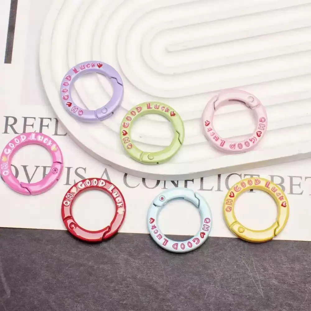 5pcs 27mm Good Luck Round Spring Clasps Carabiner Keychain Clips Hook Dog Chain Diy Jewelry Buckle Connector Supplies 5pcs 27mm Good Luck Round Spring Clasps Carabiner Keychain Clips Hook Dog Chain Diy Jewelry Buckle Connector Supplies
