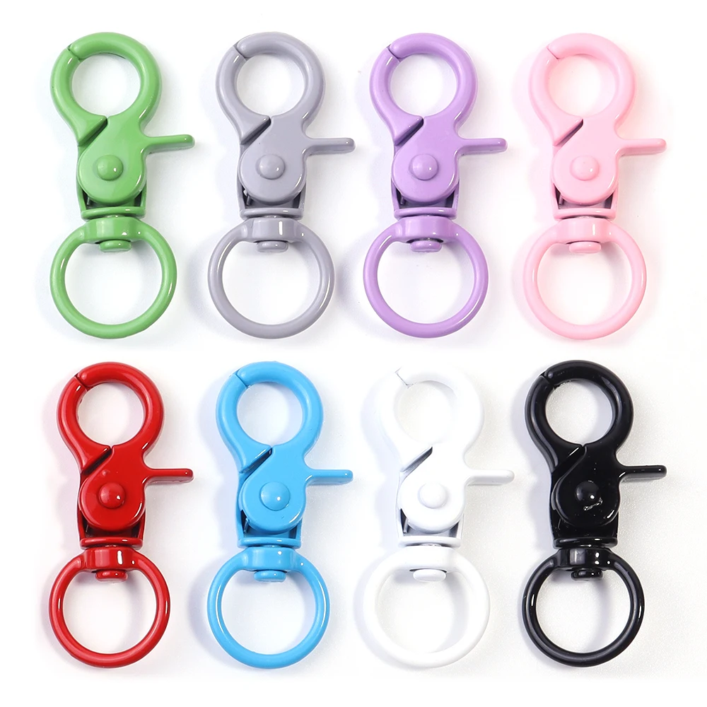 5Pcs/Lot Colorful Swivel Lobster Clasp Hooks Keychain Split Key Ring Connector for Bag Key Chain DIY Jewelry Making Supplies 5Pcs/Lot Colorful Swivel Lobster Clasp Hooks Keychain Split Key Ring Connector for Bag Key Chain DIY Jewelry Making Supplies