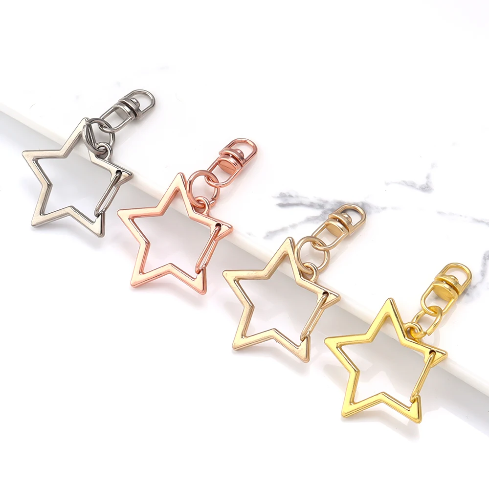 10Pcs Alloy Star Shaped Snap Keychain Lobster Claw Clasp with Hanging Buckle Jump Ring for DIY Crafts Jewelry Accessories Gift 10Pcs Alloy Star Shaped Snap Keychain Lobster Claw Clasp with Hanging Buckle Jump Ring for DIY Crafts Jewelry Accessories Gift
