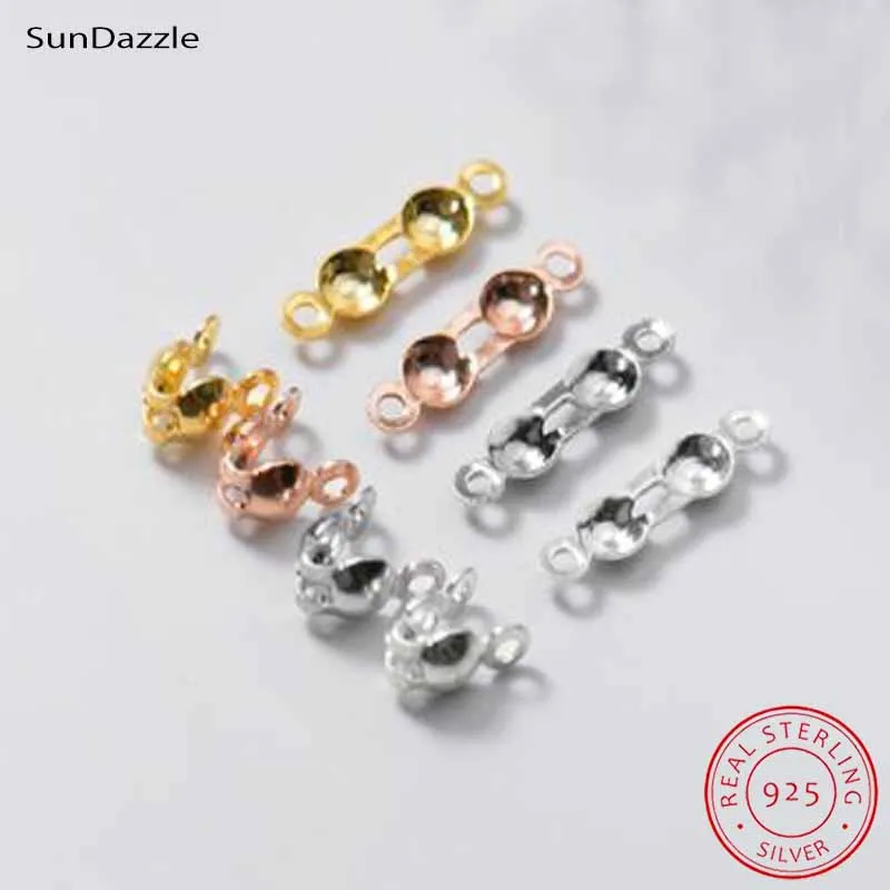 4pcs Genuine Real Pure Solid 925 Sterling Silver Closure End Beads Clasps Clips Gold Crimp Connector DIY Jewelry Making Finding 4pcs Genuine Real Pure Solid 925 Sterling Silver Closure End Beads Clasps Clips Gold Crimp Connector DIY Jewelry Making Finding