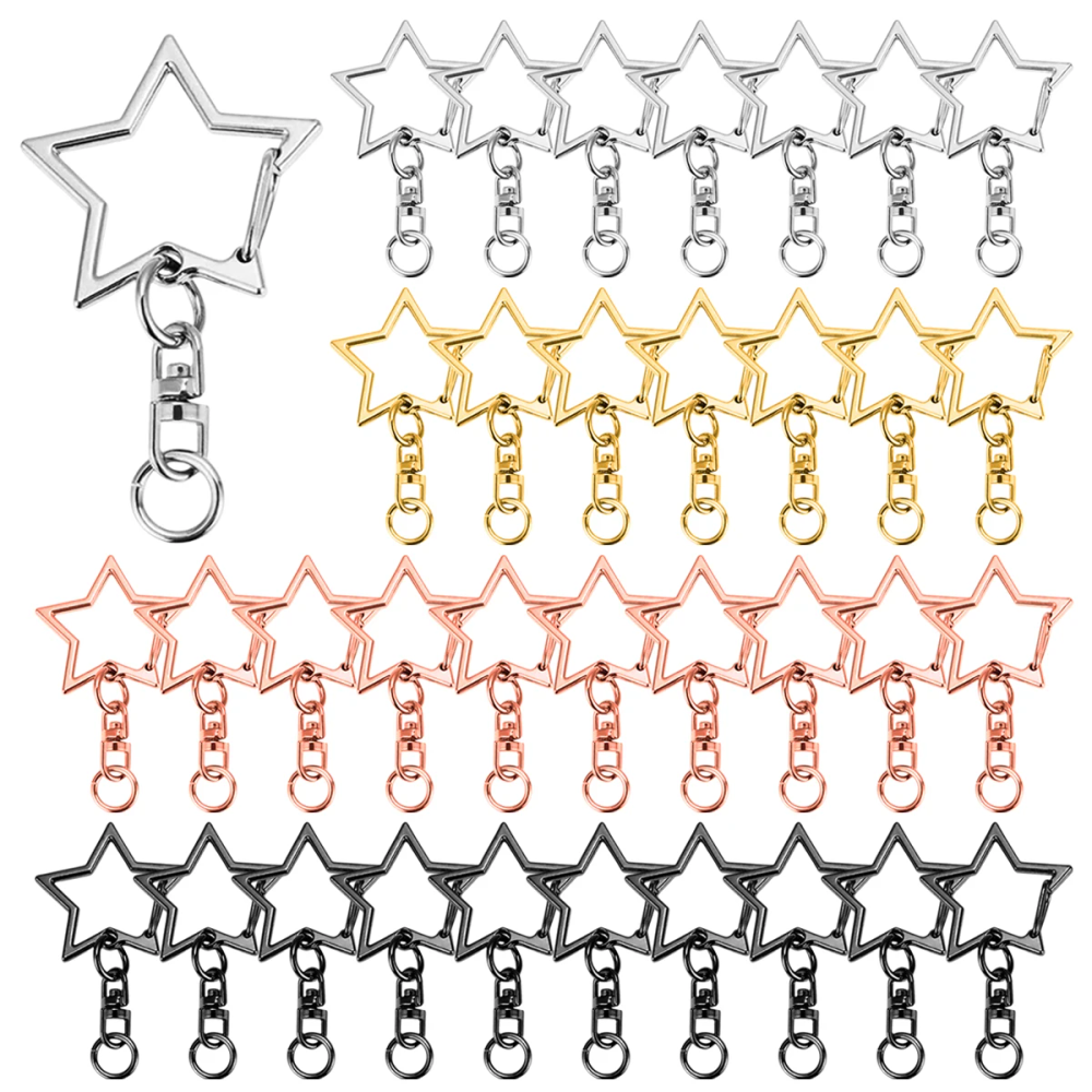 15/25/40 Set Star Shaped Rotating Spring Keychain, Suitable For Keychain Lanyard, DIY Crafts, Holiday Gift, Bag Decorations 15/25/40 Set Star Shaped Rotating Spring Keychain, Suitable For Keychain Lanyard, DIY Crafts, Holiday Gift, Bag Decorations