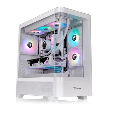 Gabinete Gamer Thermaltake View 290 TG ARGB, Mid-Tower, Vidro Temperado Curvo, 3x FANs ARGB, Snow - CA-11G-00M6WN-00 Gabinete Gamer Thermaltake View 290 TG ARGB, Mid-Tower, Vidro Temperado Curvo, 3x FANs ARGB, Snow - CA-11G-00M6WN-00
