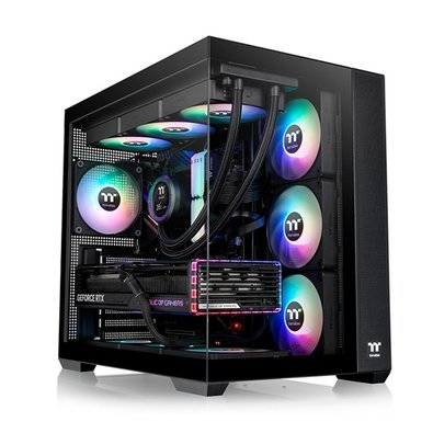 Gabinete Gamer Thermaltake View 380 TG ARGB, Mid-Tower, Lateral em Vidro, 4x FANs ARGB, Preto - CA-1Z2-00M1WN-00 Gabinete Gamer Thermaltake View 380 TG ARGB, Mid-Tower, Lateral em Vidro, 4x FANs ARGB, Preto - CA-1Z2-00M1WN-00