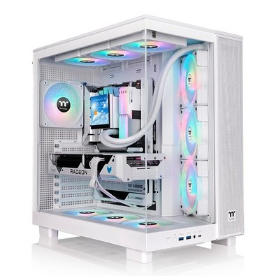 Gabinete Gamer Thermaltake View 380 XL TG, Mid-Tower, 2x Painéis de Vidro, 4x FANs 120mm ARGB, Snow - CA-11E-00M6WN-00 Gabinete Gamer Thermaltake View 380 XL TG, Mid-Tower, 2x Painéis de Vidro, 4x FANs 120mm ARGB, Snow - CA-11E-00M6WN-00