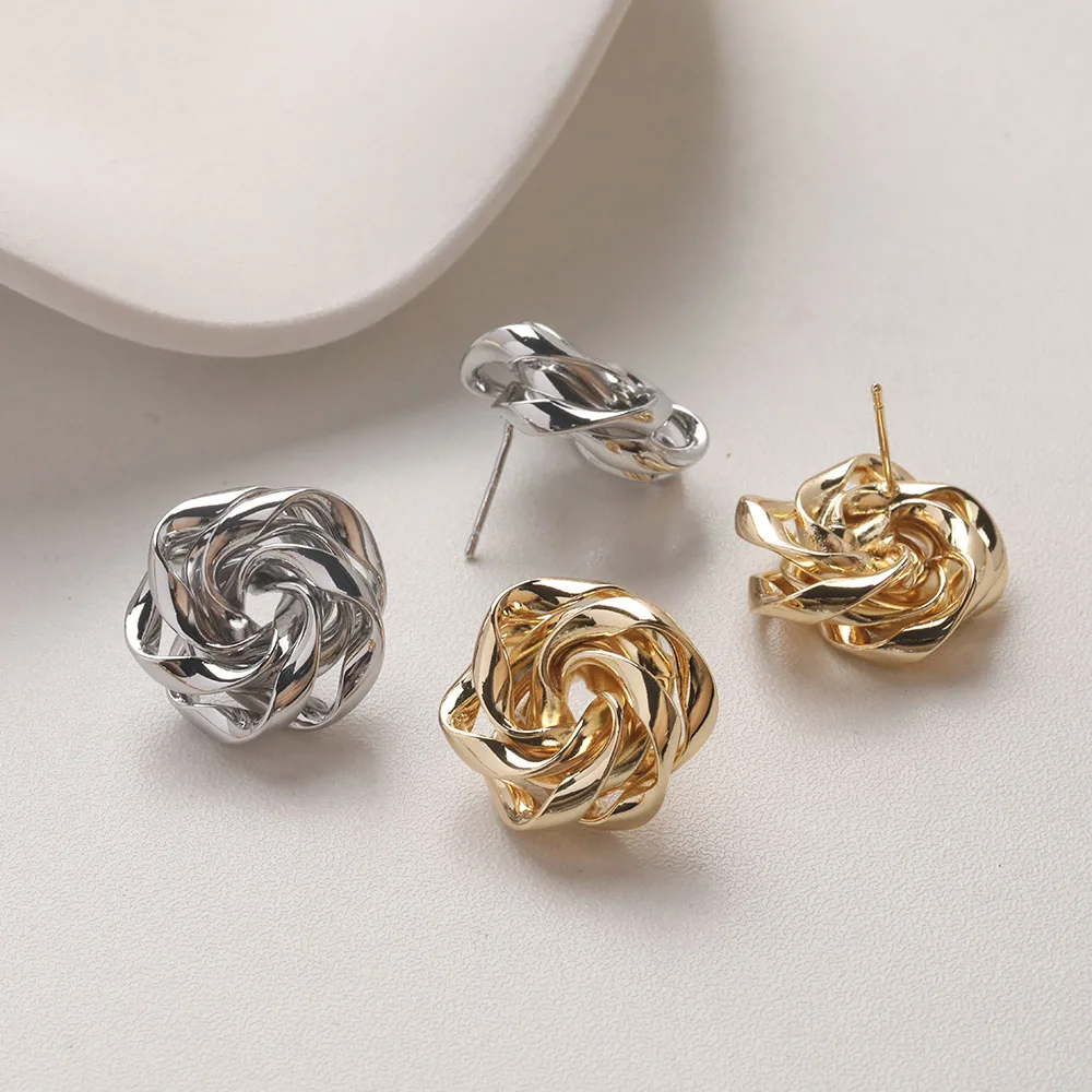 2PCS Dainty Rose Flower Ear Studs Earrings for Jewelry Making Findings DIY Hand Made Brass 14k Gold Plated 21mm Accessories 2PCS Dainty Rose Flower Ear Studs Earrings for Jewelry Making Findings DIY Hand Made Brass 14k Gold Plated 21mm Accessories