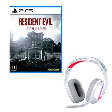 Headset Gamer Sem Fio Logitech G Astro A20 X Branco + Jogo Resident Evil Requiem, PS5 Headset Gamer Sem Fio Logitech G Astro A20 X Branco + Jogo Resident Evil Requiem, PS5