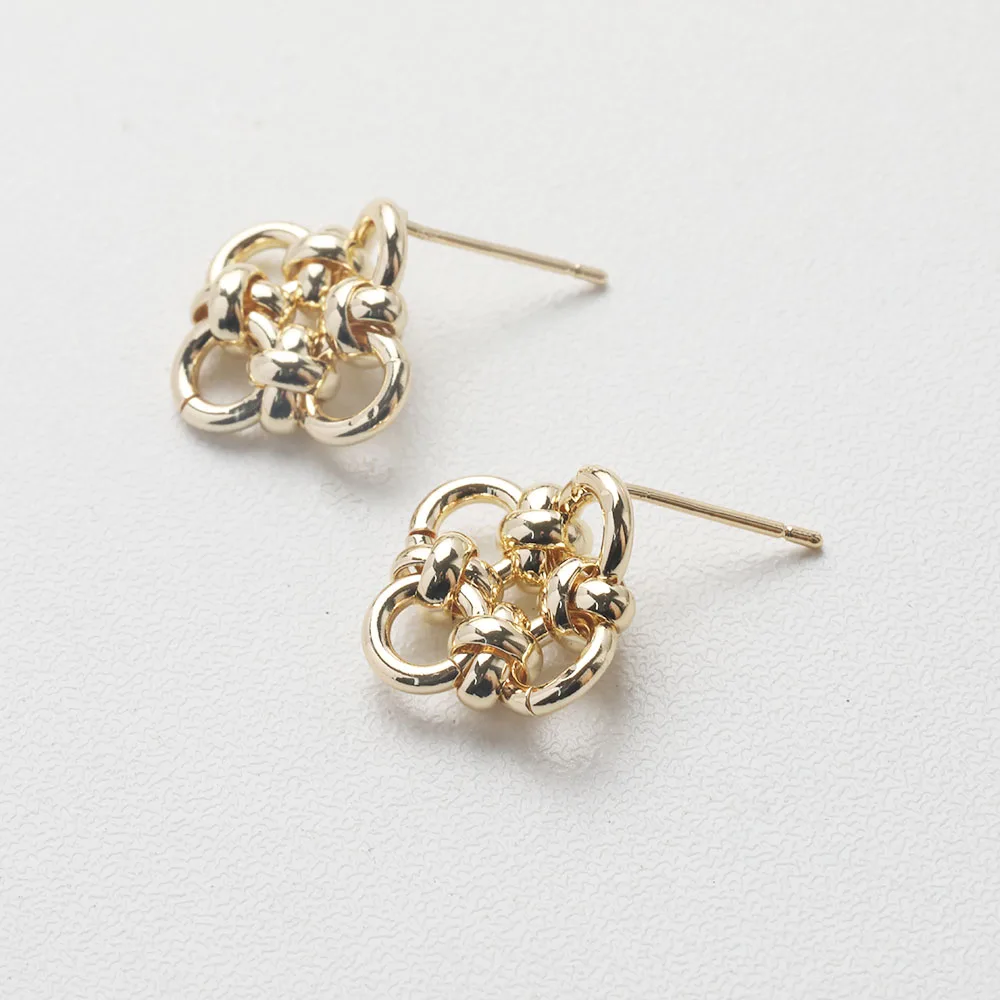 4PCS Dainty Flower Ear Studs Earrings for Jewelry Making Findings DIY Hand Made Brass 14k Gold Plated 16*17mm Accessories 4PCS Dainty Flower Ear Studs Earrings for Jewelry Making Findings DIY Hand Made Brass 14k Gold Plated 16*17mm Accessories