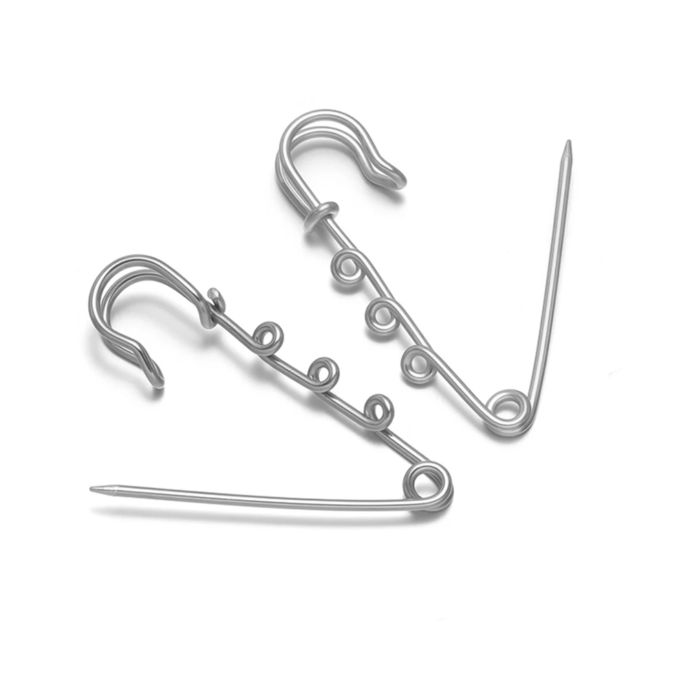 5Pcs Large Safety Pins Stainless Steel Multi Hoops Clasps for DIY Jewelry Brooch Making Findings Clothing Handicrafts Components 5Pcs Large Safety Pins Stainless Steel Multi Hoops Clasps for DIY Jewelry Brooch Making Findings Clothing Handicrafts Components