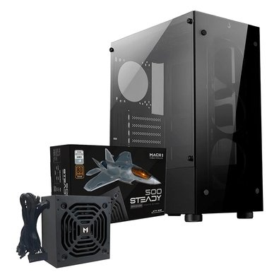 Gabinete Gamer Rise Mode Glass 06X, Mid Tower, ATX + Fonte MACH1 Steady, 500W Gabinete Gamer Rise Mode Glass 06X, Mid Tower, ATX + Fonte MACH1 Steady, 500W