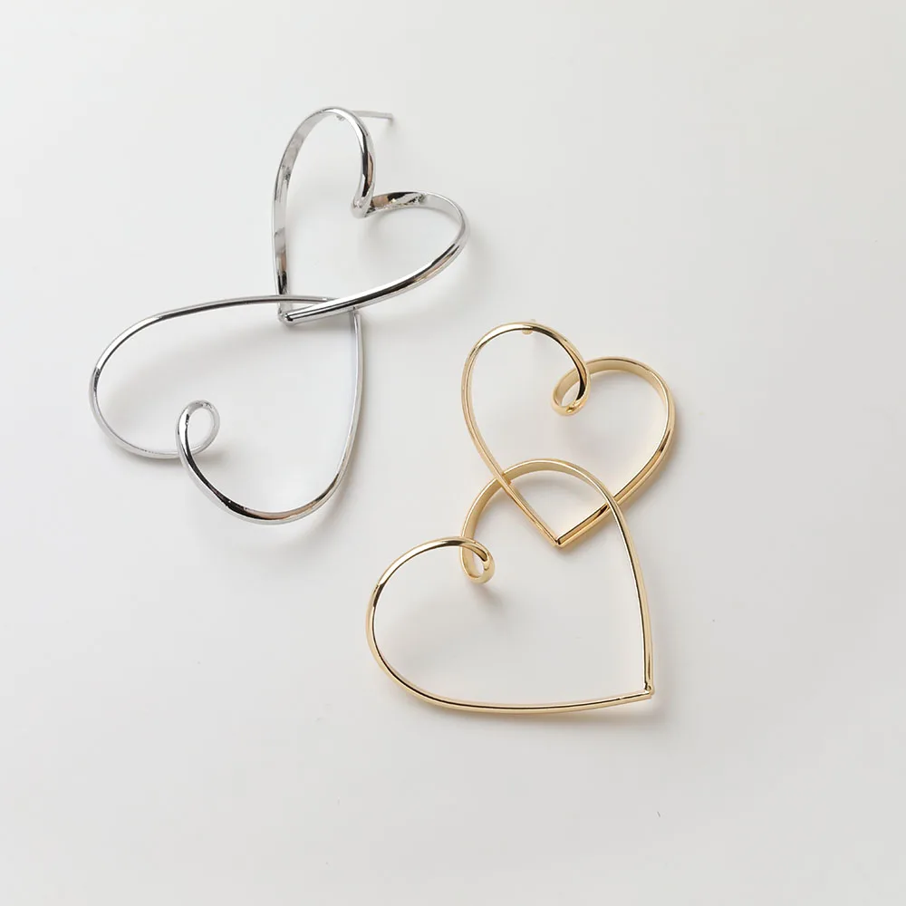 2PCS Dainty Double Heart Ear Studs Earrings for Jewelry Making DIY Hand Made Brass 14k Gold Plated 52*32mm Accessories 2PCS Dainty Double Heart Ear Studs Earrings for Jewelry Making DIY Hand Made Brass 14k Gold Plated 52*32mm Accessories