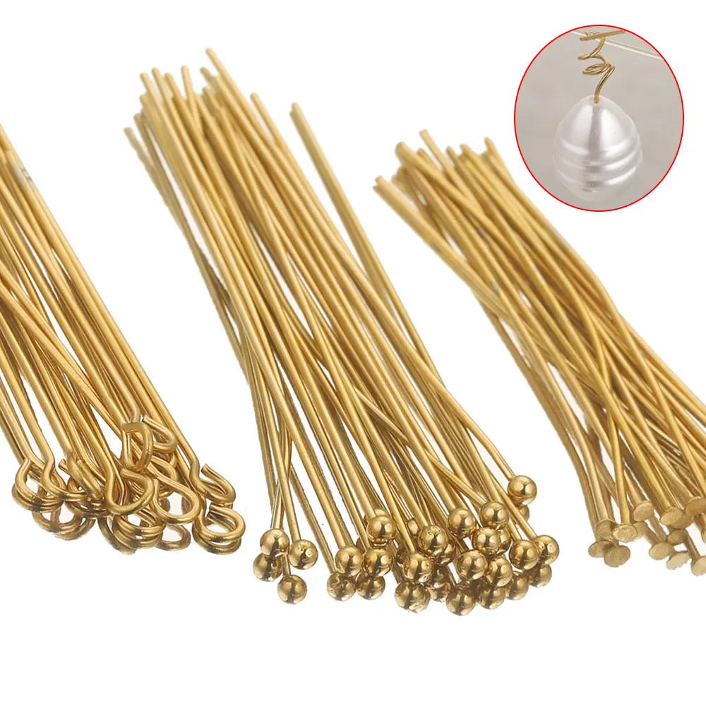 20pcs 20-70MM PVD Stainless Steel Eye Flat Ball Head Pins Needle for Beads Earrings Crafts Connector Jewelry Making Materials 20pcs 20-70MM PVD Stainless Steel Eye Flat Ball Head Pins Needle for Beads Earrings Crafts Connector Jewelry Making Materials