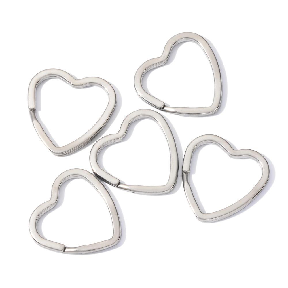 10Pcs/Lot Heart shape Key Ring Stainless Steel Mirror Polished Key Holder Split Ring DIY Keyrings Key Chain 10Pcs/Lot Heart shape Key Ring Stainless Steel Mirror Polished Key Holder Split Ring DIY Keyrings Key Chain