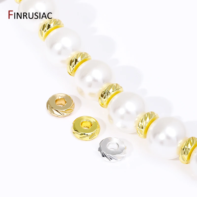 14/18K Gold Plated Brass Texture Flat Spacer Beads,3/4/5/6/8mm Loose Beads for DIY Bracelet Necklace Jewelry Making Accessories 14/18K Gold Plated Brass Texture Flat Spacer Beads,3/4/5/6/8mm Loose Beads for DIY Bracelet Necklace Jewelry Making Accessories