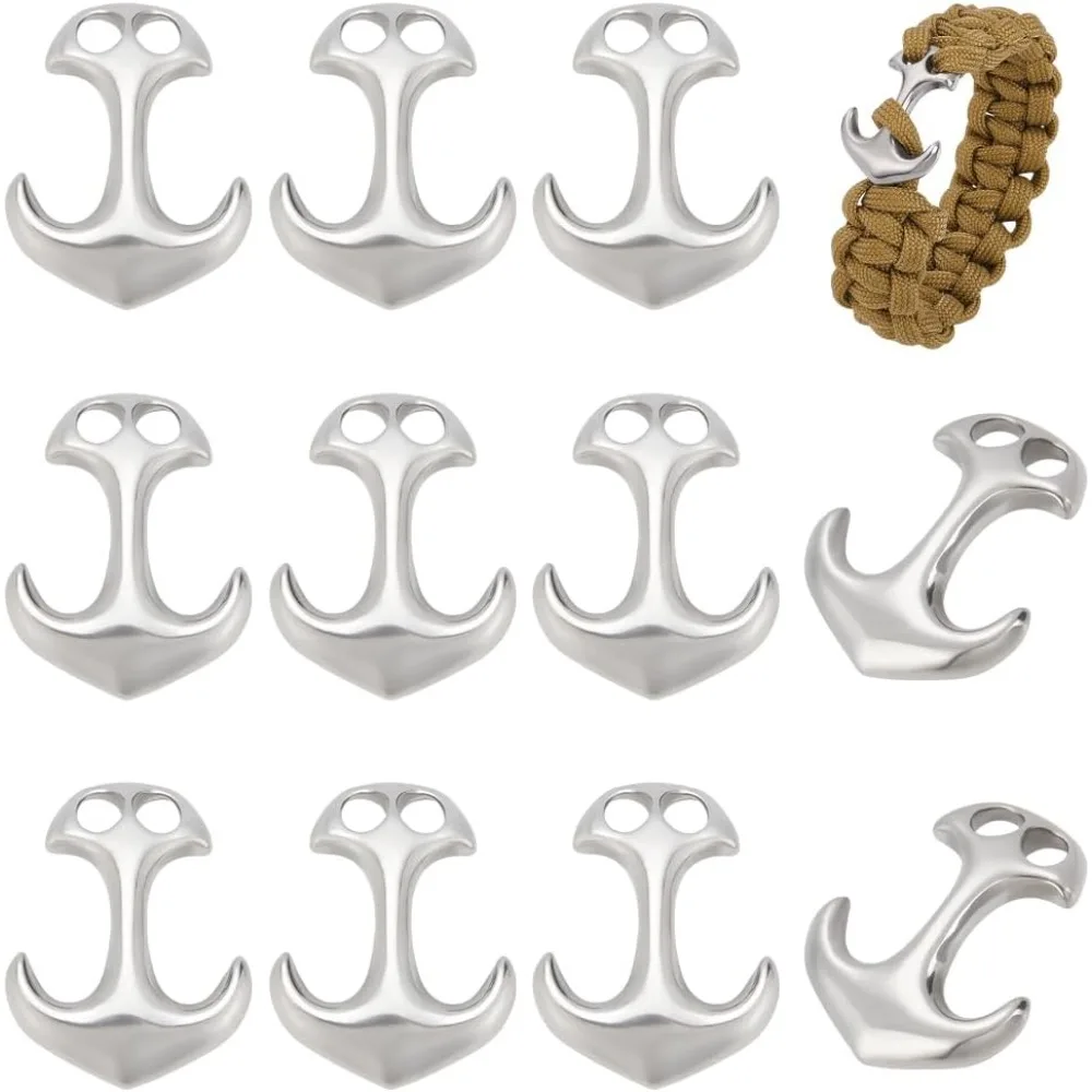 12pcs Stainless Steel Anchor Hook Clasps Cord End Connector Clasp Metal Hook Clasp for DIY Leather Cord Bracelets Jewelry 12pcs Stainless Steel Anchor Hook Clasps Cord End Connector Clasp Metal Hook Clasp for DIY Leather Cord Bracelets Jewelry