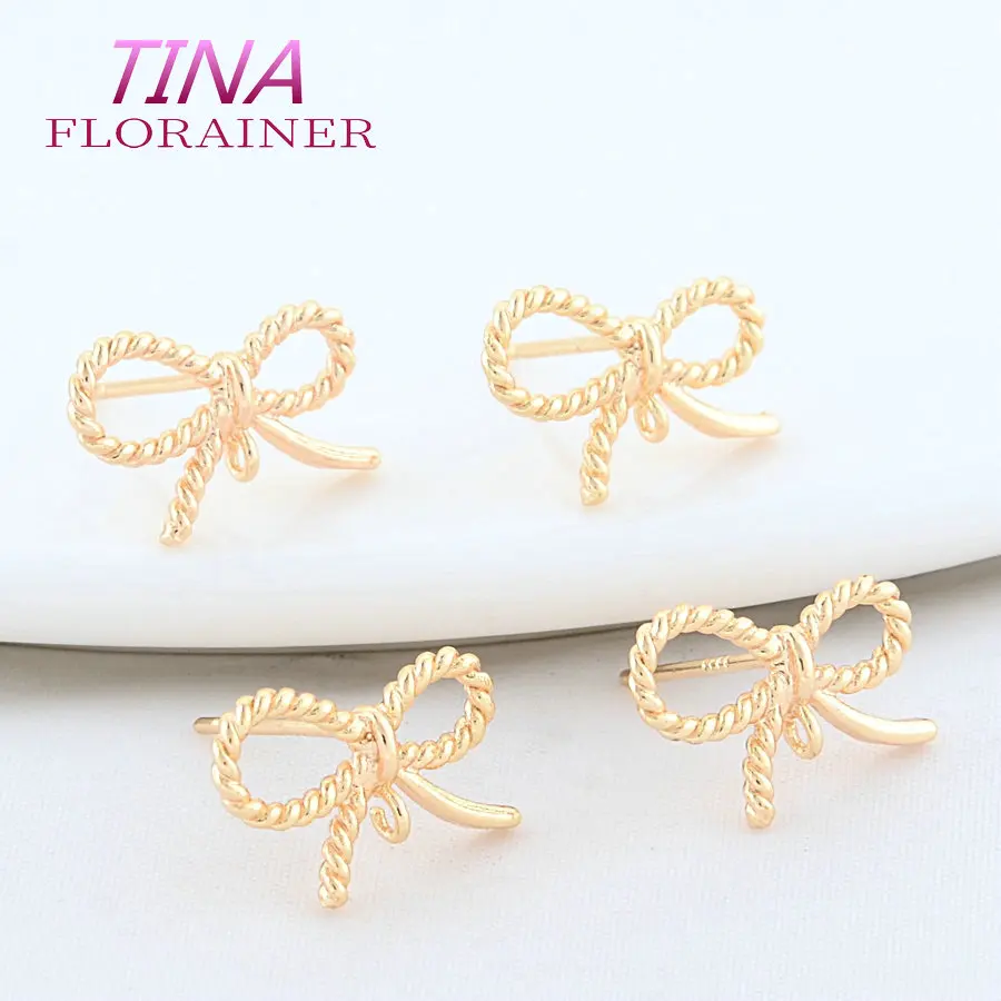 6PCS 10*14.5MM 18K Gold Color Plated Brass Bowknot Stud Earrings Pins High Quality Diy Jewelry Findings Accessories 6PCS 10*14.5MM 18K Gold Color Plated Brass Bowknot Stud Earrings Pins High Quality Diy Jewelry Findings Accessories
