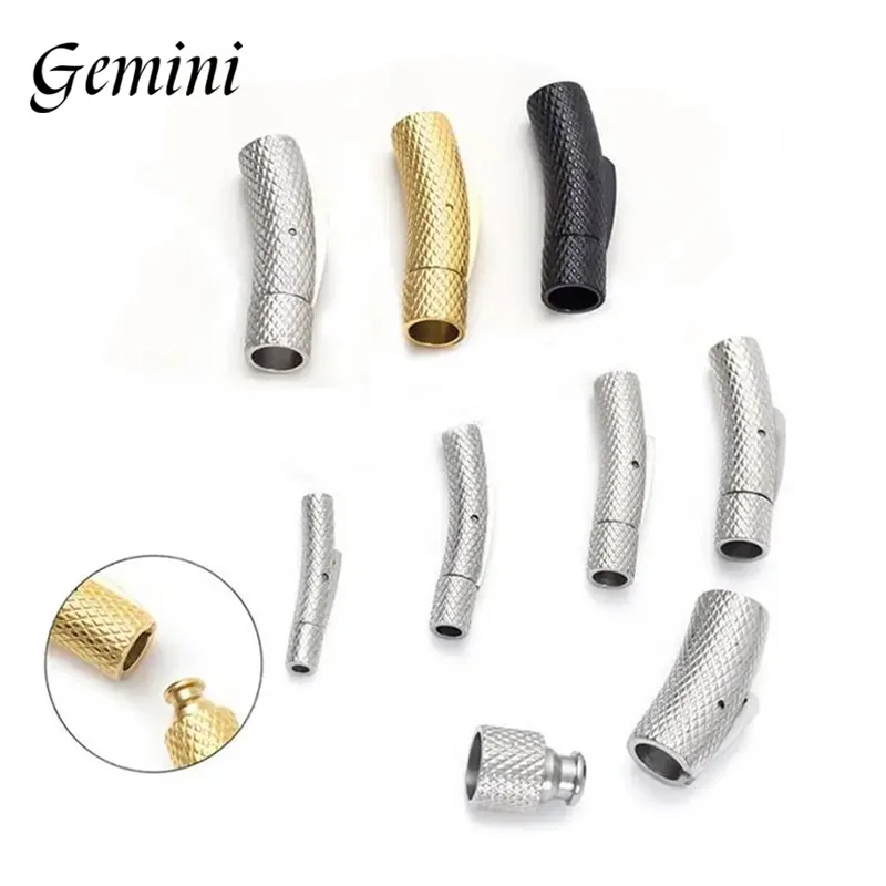 5Pcs Stainless Steel Bayonet Clasp 2mm-6mm Fastener PushLock Lace Buckle Leather Clasps for Bracelet Jewelry Making Accessories 5Pcs Stainless Steel Bayonet Clasp 2mm-6mm Fastener PushLock Lace Buckle Leather Clasps for Bracelet Jewelry Making Accessories