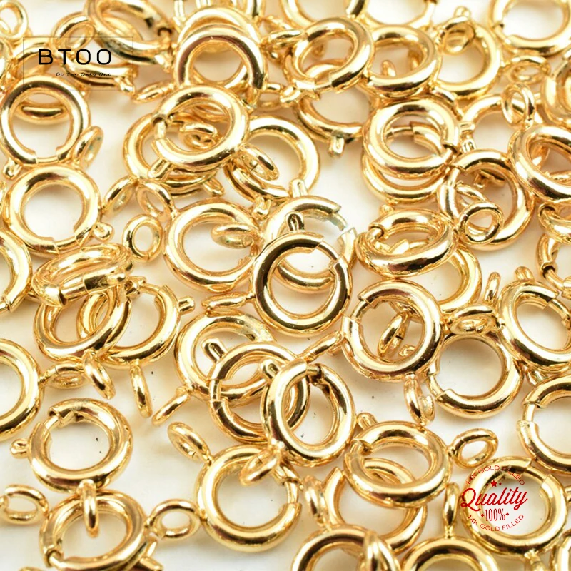 14K Gold Filled Spring Ring Clasps Hooks Bulk Wholesale Supplies for Bracelets Necklace Making Handmade Jewelry Findings 14K Gold Filled Spring Ring Clasps Hooks Bulk Wholesale Supplies for Bracelets Necklace Making Handmade Jewelry Findings